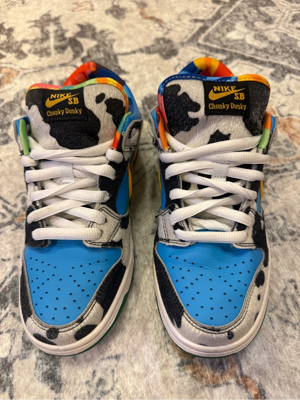 Nike (COPY) Chunky Dunky Kids' Blue Cow-Print Skate Shoes